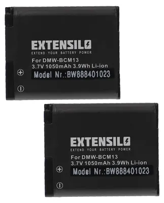Produktbild von EXTENSILO 2x Akku Ersatz für Panasonic DMW-BCM13PP, DMW-BCM13E, DMW-BCM13 für Kamera (1050 mAh, 3,7 V, Li-Ion)