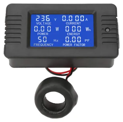 Obrázok produktu pre Digitálny ampérmeter a merač výkonu AC LCD pre napätie 80-260V a prúd 100A
