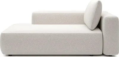 Produktbild von Linker Chaiselongue aus cremefarbenem Melange-Stoff DAVISO