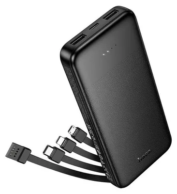 Produktbild von Hoco Powerbank 10000mAh 4 Kabel J163 Schwarz
