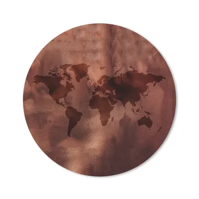 Produktbild von MuchoWow® Mauspad Mousepad Weltkarte - Braun - Rot 20x20 cm - Mousepads - Maus Mat - Pad - Mausunterlage - Schreibtischmatte