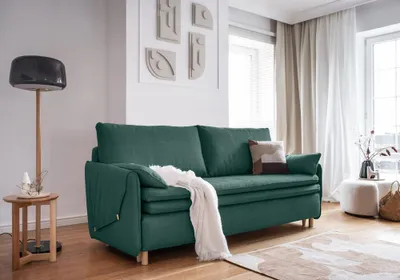 Image de MIUFORM Simon - Canapé avec fonction lit - 207x90cm - Turquoise - Canapé-lit 3 places