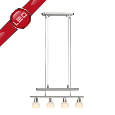 Produktbild von Brilliant Philo E14 LED 3W PE4-HÖ-VSTB Pendelleuchte, 4-flammig, höhenverstellbar eisen/weiß G16372/13