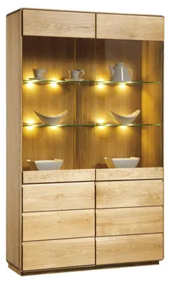 Produktbild von Vitrine Fazenda 05, Farbe: Natur, Eiche teilmassiv – 200 x 119 x 41 cm (H x B x T)