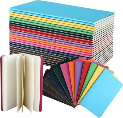 Produktbild von Buntes Notizbuch - 24 Stš¹ck - A6 - Liniert - Journal Notizbuch - Skizzenbuch - Kreativbuch