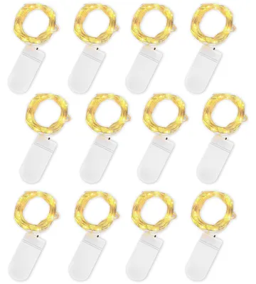 Produktbild von Lichterketten, 12 Stück, je 2 Meter lang, 20 LED-Lichterketten, batteriebetrieben