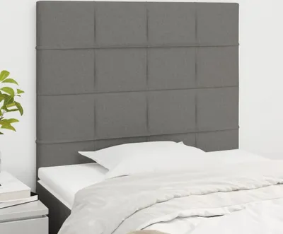 Obrázok produktu pre vidaXL Čelá postele 2 ks. Tmavo šedá 90x5x78/88 cm Látka - Čelo postele - Čelo postele - Čelo postele