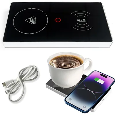 Produktbild von kaffeetassenwärmer 2-in-1 – 15W usb-tassenwärmer mit touch-technologie für schreibtisch, ideal für kaffee, milch und tee, hält getränke lange warm.