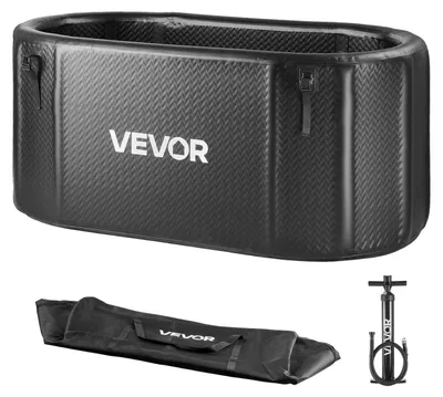 Produktbild von VEVOR Eisbadewanne Aufblasbar 830 L 150 x 80 x 76 cm Schwarz ohne Wasserkühler, Kaltwasser-Badewanne Kompatibel mit Wasserkühlern und Isoliertem Deckel, für Eisbad und Regeneration von Sportlern