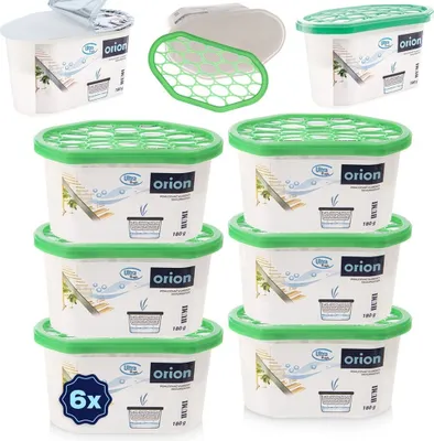 Zdjęcie produktu dla Orion Pochłaniacz wilgoci Osuszacz powietrza Odświeżacz zapachowy 180 g 6 szt.