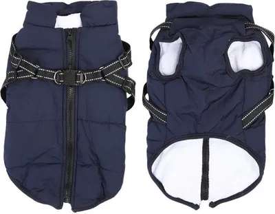 Produktbild von Handfly Hundebekleidung / Hundemantel, wasserdicht, Winterjacke, warme Weste, mit Hundegeschirr, L für kleine Hunde