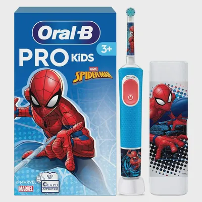 Obrázek produktu pro Dětská elektrická zubní kartáčka s pouzdrem – motiv Spider-Mana