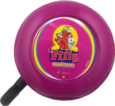 Produktbild von Fahrradglocke Filly Unicorn violett mit Motiv, Ø 55mm, SB-Karte