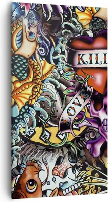 Produktbild von Bild auf Leinwand - Leinwandbild - Graffiti modern - 55x100cm - Wand Bild - Wanddeko - Wandbilder - Leinwanddruck - Bilder - Kunstdruck - Wanddekoration - Leinwand bilder - Wandkunst - PA55x100-3759