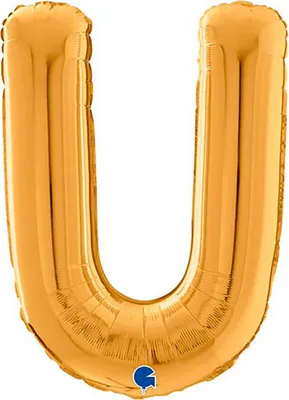 Produktbild von Riesenbuchstabe Folienballon 26"/66cm | Gold #U