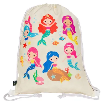 Immagine prodotto di HECKBO Sacca sportiva bambina con motivo sirena | Sacca palestra per asilo, scuola e tempo libero | Zaino con coulisse, 40 × 32 cm