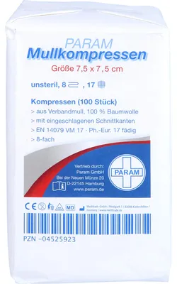 Produktbild von MULLKOMPRESSEN UNST 7,5X7,5 8F, 100 St KOM