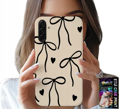 Zdjęcie produktu dla Etui Do Samsung Galaxy A17 5G - Beżowe Kokardki Wstążka Modne Wzory