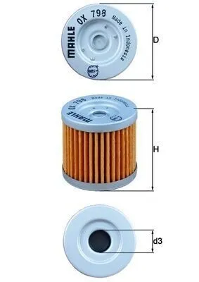 Produktbild von Ölfilter MAHLE OX 798 Filtereinsatz für SUZUKI MOTORCYCLES DR-Z