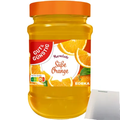 Produktbild von Gut & Günstig Marmelade Süße Orange (450g Glas) + usy Block