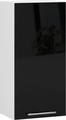 Produktbild von Oberschrank 40 cm VERMINA – weiß/schwarz glänzend