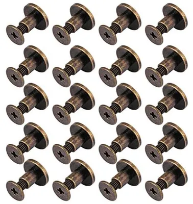 20 Messing-Flachkopf-Druckknöpfe, Bronze, 6,5 mm, DIY-Leder-Nieten