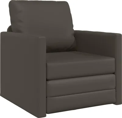 Obrázok produktu pre vidaXL Rozkladacia pohovka 60 cm sivá Imitácia kože
