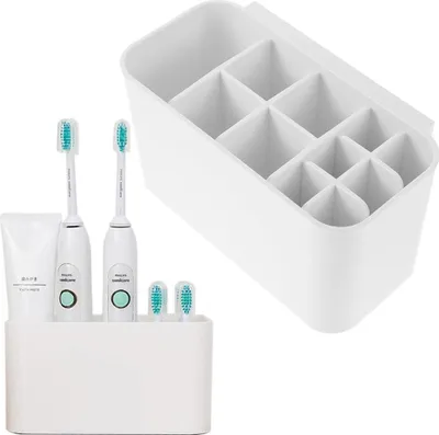 Produktbild von MODFU Sonstiges Zahnbürstenzubehör, Badezimmer Organizer Zahnbürstenhalter, Wandmontierter Zahnbürstenhalter, Multifunktionaler Zahnbürstenhalte