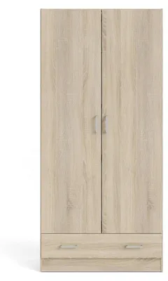 Produktbild von Kleiderschrank 2 Türen Amylya, Schlafzimmermöbel, Schrank, Garderobe, 79x36 h170 cm, Eiche