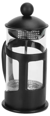 French Press Kaffeepresse 600 ml, Schwarz, Borosilikatglas