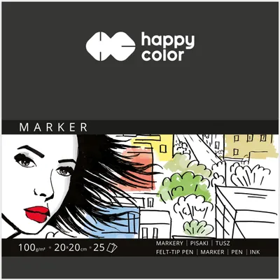 Produktbild von Marker-Block 20x20cm 100g 25 Blatt Happy Color