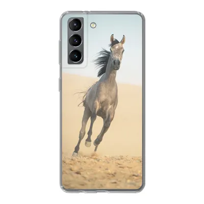 Produktbild von MuchoWow® Handyhülle Schutzhülle Hülle für Samsung Galaxy S21 Pferd - Sand - Wüste Silikon Softcase Handy Hülle - Softcase