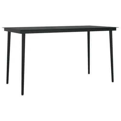 Immagine prodotto di vidaXL Garten-Esstisch Schwarz 140x70x74 cm Stahl und Glas