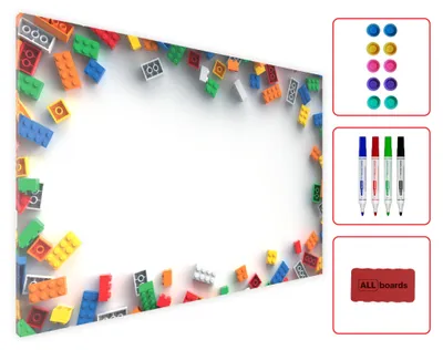 Zdjęcie produktu dla Tablica magnetyczna na magnesy METALboards, klocki 60x40 cm + zestaw akcesoriów GRATIS