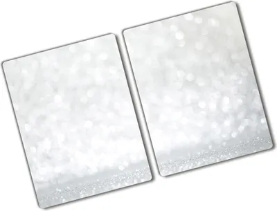 Produktbild von Tulup Glas Herdabdeckplatte - 2x40x52 cm - Glaskeramikkochfeld-Abdeckung Spritzschutz Glasabdeckplatte Kochplattenabdeckung und Schneidebrett - Zweiteilig - Kunst: modern & klassisch - Tand - Silber