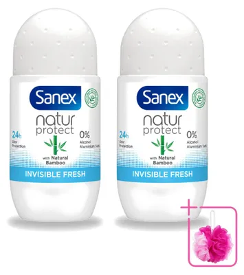 Obrázok produktu pre 2 x Sanex Deo Roll-on Bamboo Invisible Fresh - 50 ml - Balenie s 2 kusmi