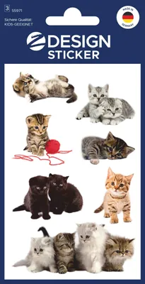 Produktbild von ZDesign KIDS Sticker "Katzen-Babies" bunt 3 Blatt à 7 Sticker