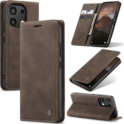 Immagine prodotto di Custodia Redmi Note 13 4G, Custodia retrò in Finto cuoio con funzione di stand Cover protettiva per Xiaomi Redmi Note 13 4G rame