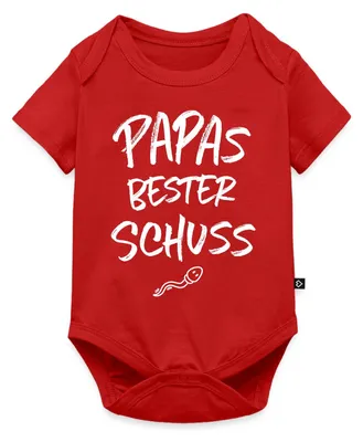 Produktbild von Spreadshirt Papas Bester Schuss Baby Party Kurzarm Tages Baby Body, 68 (3-6 M.), Rot
