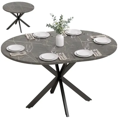 Productafbeelding van Uitschuifbare eettafel voor 4-6 personen, industriële keukentafel met spinpoten, zwart