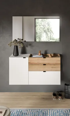 Produktbild von Garderoben-Set >Naro< in Weiß - 120x194x37cm (BxHxT)