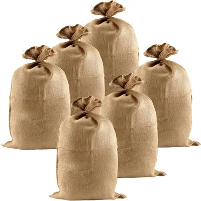 Imagen del producto de Bolsas de yute grandes, de 90 x 60 cm, paquete de 6 unidades, para patatas y productos de jardinería