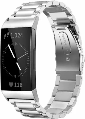 Produktbild von Strap-it Fitbit Charge 3 Gliederarmband (Silber)