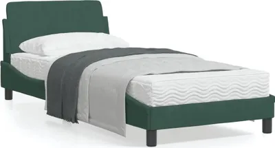 Produktbild von Bettgestell mit Kopfteil Dunkelgrün 90x190 cm Samt 373095
