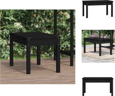Produktbild von vidaXL Gartenbank Schwarz 80x44x45 cm Massivholz Kiefer - Gartenbänke