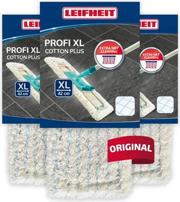 Produktbild von Leifheit Wischbezug Ersatz Bezug Profi XL Baumwolle plus  3er Set