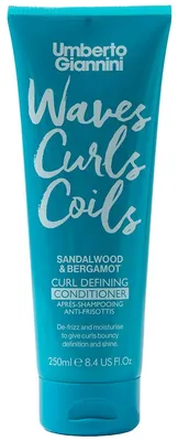 Produktbild von Umberto Giannini, Waves Curls Coils, Haarkur, feuchtigkeitsspendend, glättend und entwirrend, 250 ml