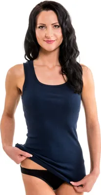 Produktbild von HERMKO 1325 Damen Longshirt aus 100% Baumwolle | Verschiedene Farben & Größen | Ideal für Drüber & Drunter | Länger geschnitten, Farbe:marine, Größe:40/42 (M)