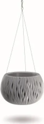 Zdjęcie produktu dla Doniczka 23,8cm BOWL SANDY WS DSK240WS-405U szara plastikowa wisząca PROSPERPLAST