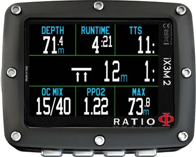 Produktbild von Ratio Ix3m2 Tech+ Tauchcomputer Schwarz Schwarz One Size
